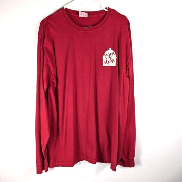 Sigma Alpha Sorority M Long Sleeve Shirt UGA Semi Formal 2016 Red Graphic Tee - Picture 3 of 5